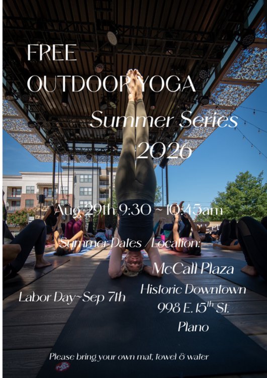 FREE Outdoor Yoga @ McCall Plaza in Historic Downtown Plano
