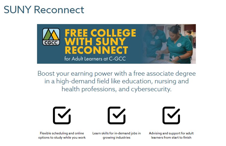 Learn about free college for adults at Columbia-Greene Community College
