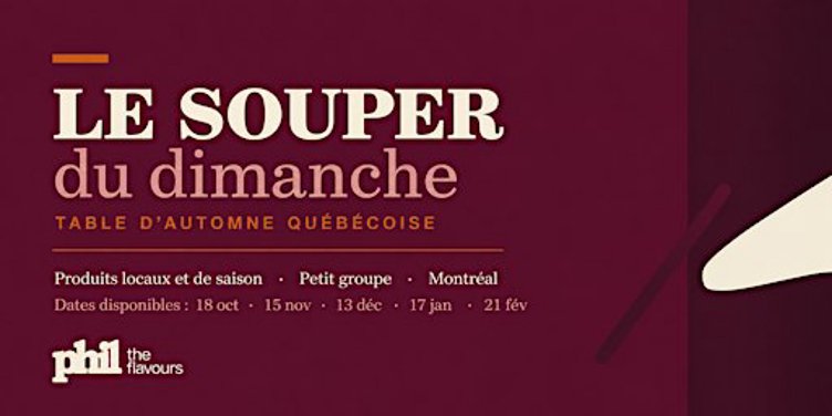 Le Souper du dimanche – table d’automne québécoise 18 octobre