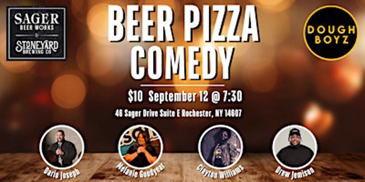 Beer. Pizza. Comedy.