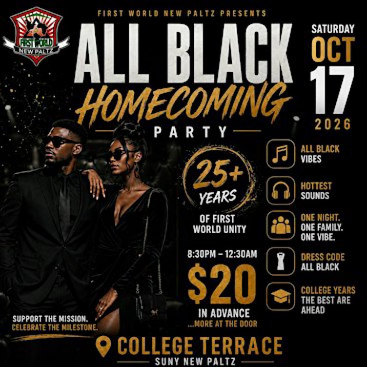 First World New Paltz All Black Party