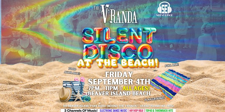 Silent Disco AT THE BEACH @ Beaver Island Beach! (ALL AGES) - 9/4/26
