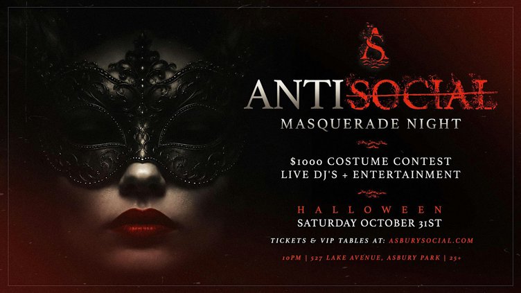 ANTISOCIAL: Halloween Masquerade Night at Asbury Social