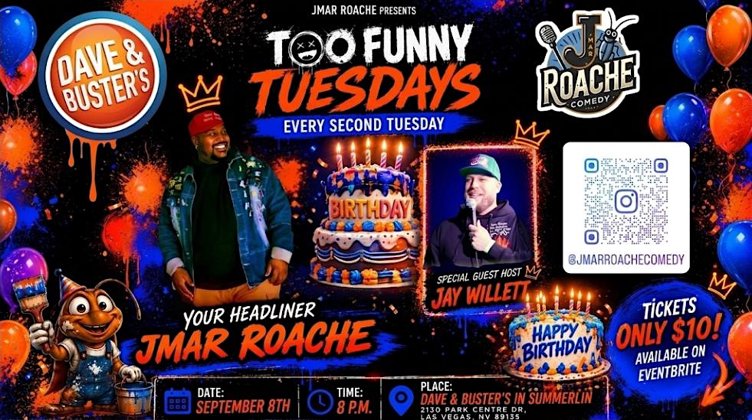 Too Funny Tuesdays: Live Stand-Up Comedy at Dave & Busters (Only $10)
