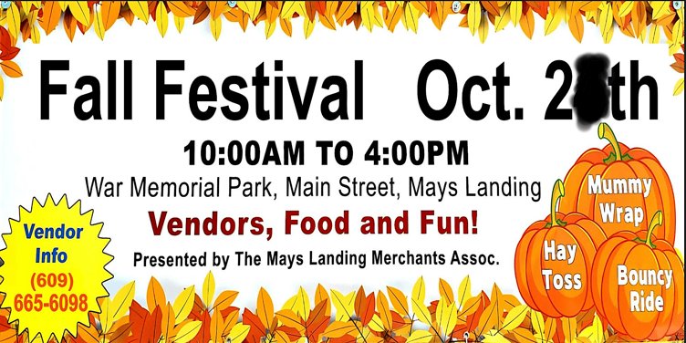 Mays Landing's 2026 Fall Festival - Vendor Registration