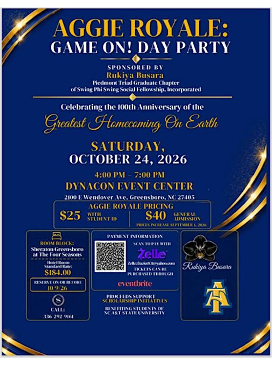 PRE-GHOE AGGIE ROYALE: GAME ON DAY PARTY!