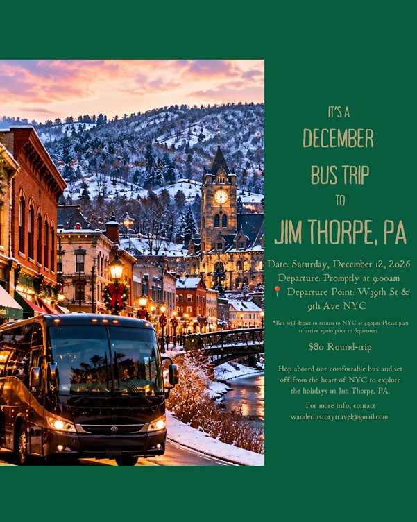 Olde Time Christmas in Jim Thorpe, PA Bus Trip from NYC