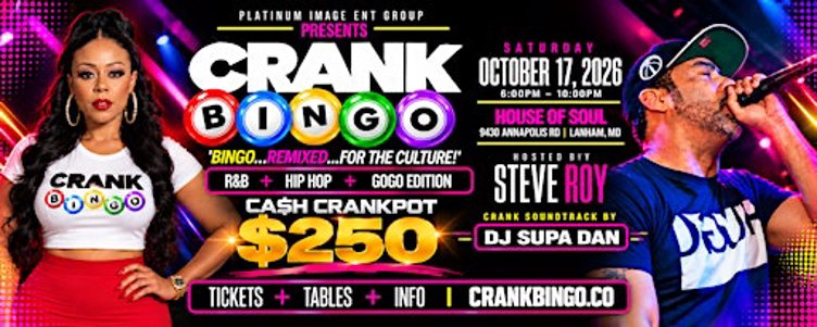 CRANK BINGO | R&B + HIP HOP + GOGO