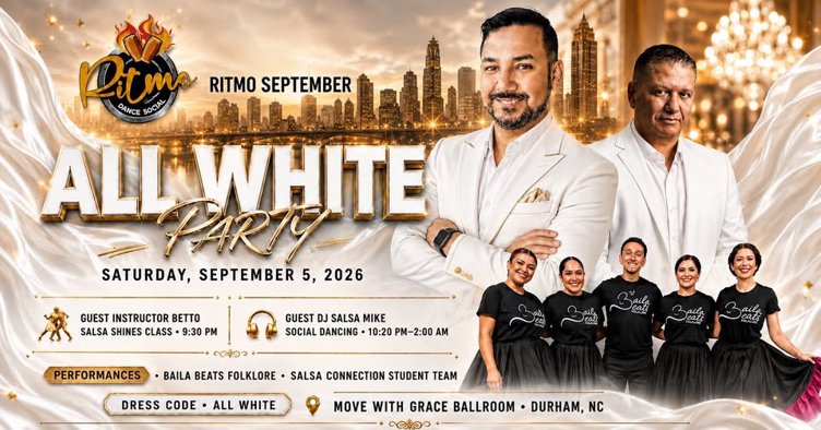 RITMO ALL WHITE Dance Social. Featuring Norberto 'Betto' Herrera Teaching a Shine/footwork class