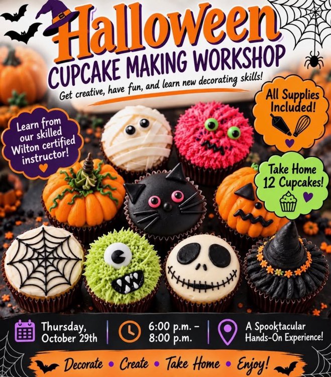 Halloween Cupcake Making Workshop October 29th