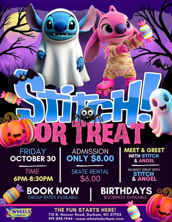 ππ STITCH OR TREAT AT WHEELS DURHAM! ππ»πΌ