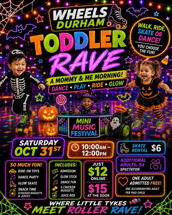 🎃✨ TODDLER RAVE: A MOMMY & ME MORNING AT WHEELS DURHAM! 🛼🎶
