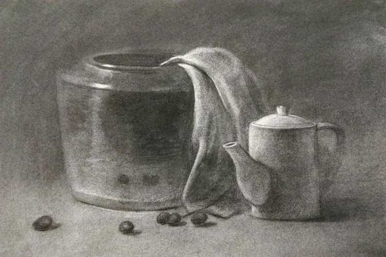 Charcoal and Pastel Drawing