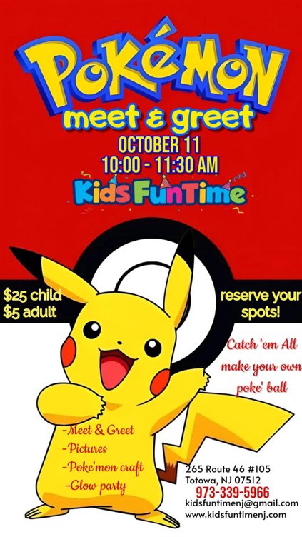 Pokemon Meet & Greet with Pikachu!