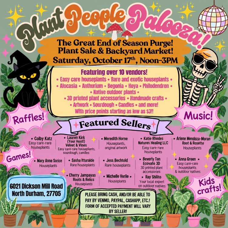 PLANT PEOPLE PALOOZA! The great end of season plant purge & backyard market!