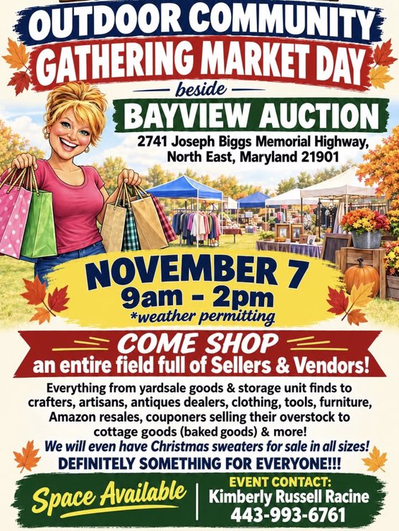 OUTDOOR COMMUNITY GATHERING MARKET DAY by BAYVIEW AUCTION