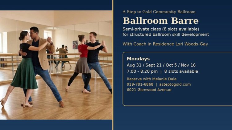 Ballroom Barre Workshop with Coach Lori Woods-Gay (8 slots only)